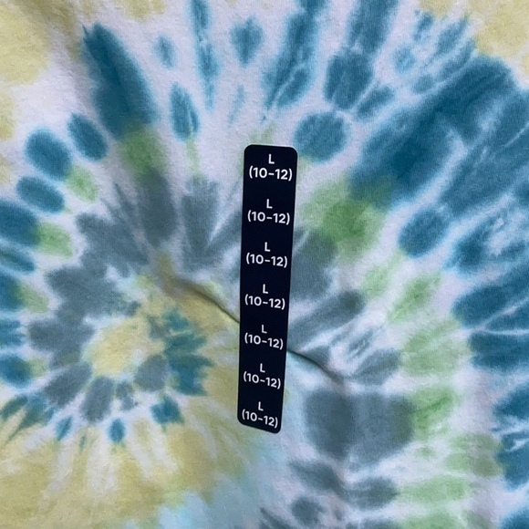Land’s End dark peackock swirl Tie-Dye Long Sleeve Kids Shirt - Picture 6 of 8